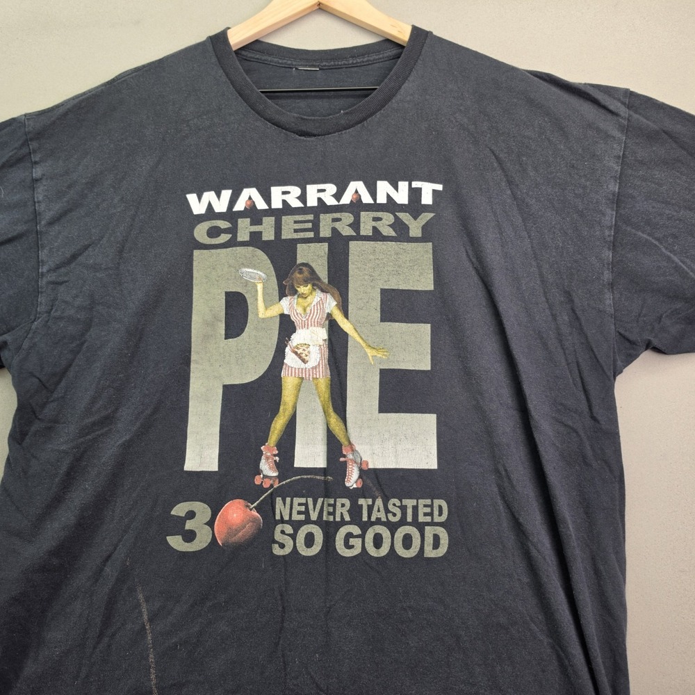 Warrant Cherry Pie 30th Anniversary Band Tee Faded Black Mens XL Rock Graphic T